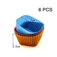 1PCS Silicone Muffin Mold Round Muffin Cup Heart Cake Baking Mold Kitchen Cooking Supplies Cake Decorating Tools - Bronze - View 1