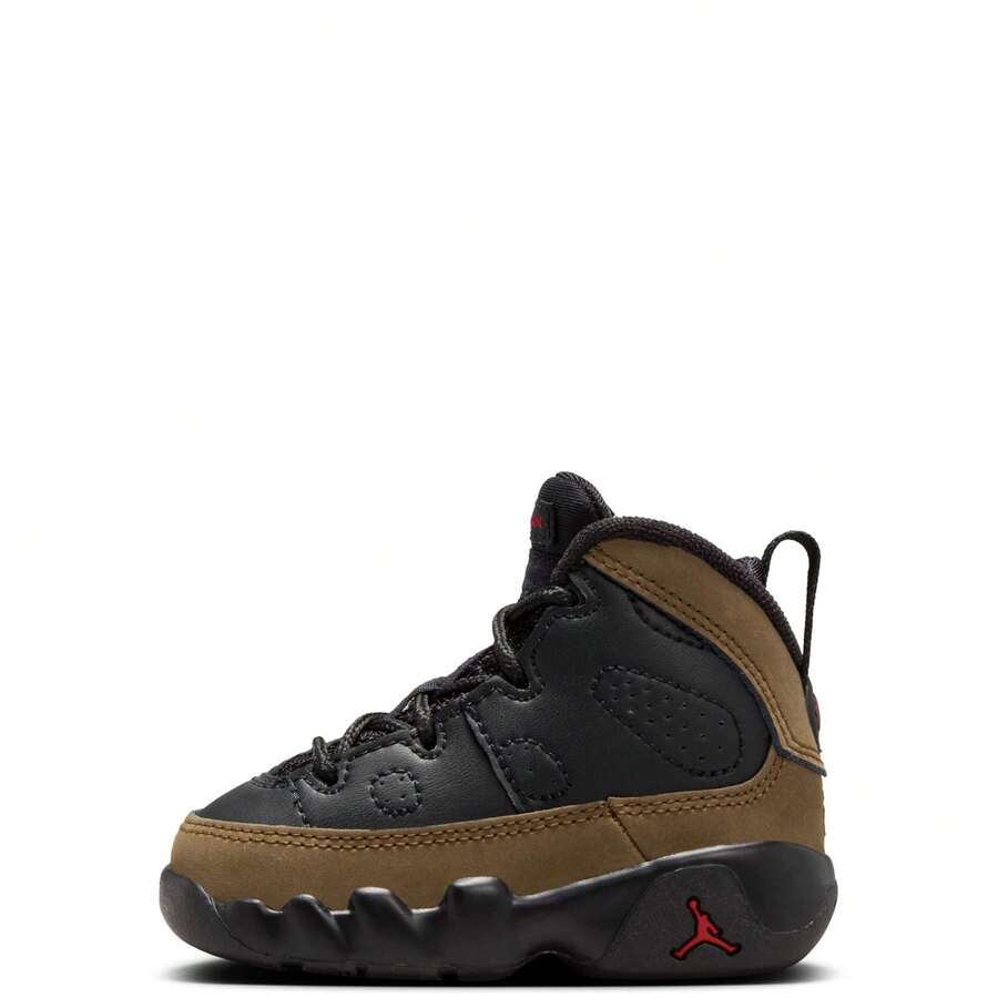 Toddler's Jordan 9 Retro Black/True Red-Light Olive (401812 030) - 黑色 - 查看 1
