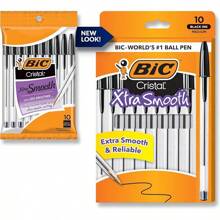 BIC Cristal Xtra Smooth Ballpoint Pen, Medium Point (1.0mm), Black, For Everyday Writing Activities, 10-Count - 10 個(1 包) - 查看 1