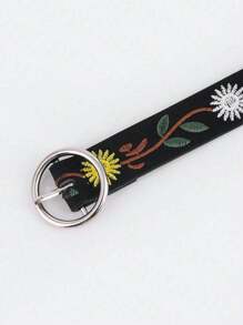 1PC Girl's Spring Embroidered High-End Belt, Retro Embroidered Flower Belt,Thanksgiving Belt - Multicolor - View 9