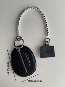 Acessório Pendente de Bolsa da Moda 1 Bolsa Preta de Couro Texturizada, Chaveiro de Alta Qualidade, Adequado para Presentes do Dia dos Namorados e Decoração de Bolsa de Chaves, Presentes de Dama de Honra