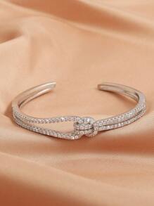 rakol 1pc Chic Elegant Cubic Zirconia Open Bangle Bracelet, Suitable For Daily Wear And Parties - Open Bracelet 2 - View 9