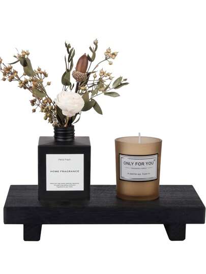 Small Wood Pallet Base Stand Farmhouse Bathroom Decor Decorative Wood Riser Kitchen Soap Dish Holder For Vanity, Counter, Sink, Black,Boho Vibes,For Holiday Beach, Bathroom Collection, Bedroom Collection, Large Capacity