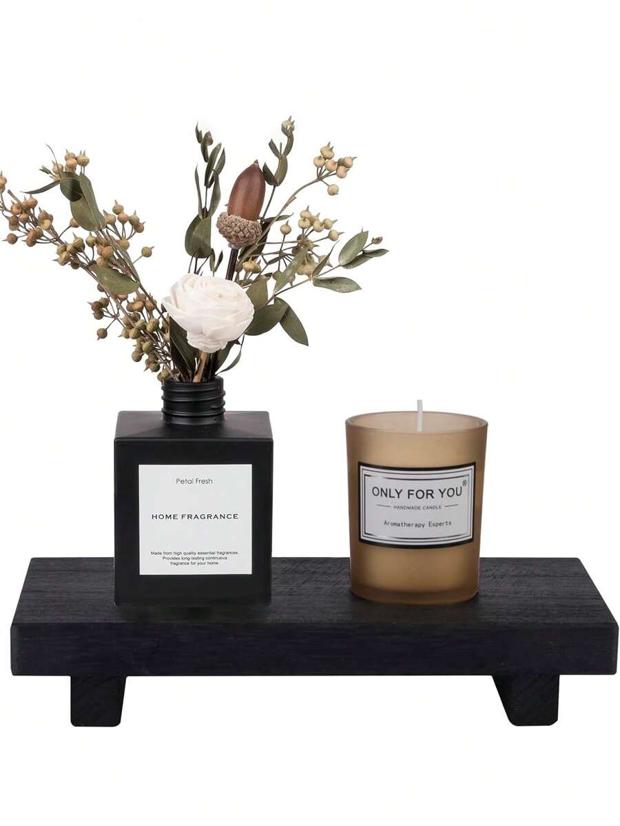 Khay gỗ nhỏ 8.6inx3.5in, đế đứng, trang trí phòng tắm kiểu nhà nông thôn, kệ nâng bằng gỗ, giá đựng xà phòng nhà bếp, thích hợp cho bàn trang điểm, mặt bàn, bồn rửa, phong cách Bohemian, thích hợp cho bãi biển nghỉ dưỡng, phòng tắm, phòng ngủ, v.v.