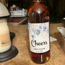 Any Pieces 4 Sizes Custom Wine Labels Flower Wine Bottle Labels Waterproof Labels Choose Your Floral Graphic/Fonts/Font Color Personalized Champagne - Multicolor - View 5