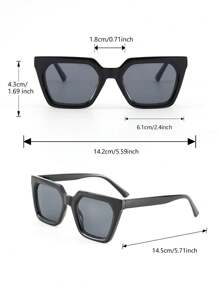 1 件装黑色几何塑料永不过时完美个性化优雅时尚眼镜，适合男女通用钓鱼登山滑雪日常生活度假服装配饰