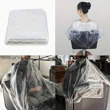 Avental Descartável de Plástico para Tingimento de Cabelo, Capa de Salão À Prova d'Água para Corte de Cabelo, Lavagem de Cabelo, Penteado, Respirável, Leve, Avental Transparente de Cabeleireiro para Cabeleireiros e Clientes