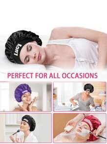 1pc Custom Silk Bonnet For Sleeping Women, Customized Name Satin Bonnet, Personalized Hair Bonnet With Name, Customizable Women's Beauty Hat, Customized Valentine's Day Gift, Head Bands For Women's Hair, Hair Bonnets For Women, Silk Bonnet For Curly Hair