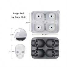 Molde de cubitos de hielo en forma de calavera 3D grande, molde de hielo redondo para whisky con tapa para bebedores de whisky, bartenders, intercambios de regalos, entusiastas del bar en el hogar y regalos festivos