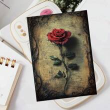 20sheets Thorny Bloody Rose -Etori Material Paper Dancing In The Dark Series Retro Dark Style Theme Handbook Decorative Base, Non-Sticky Material Decorative Paper