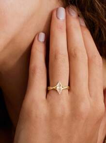 1 件高品质十字马眼锆石戒指 S925 或 925 纯银精致优雅女士戒指精美珠宝礼物生日礼物 - 雙扭交叉馬眼戒指 - 查看 4