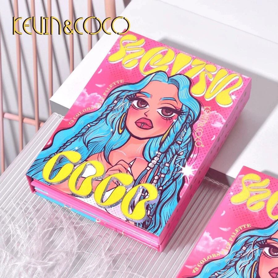 KEVIN COCO Paleta de Sombra de Ojos KEVIN & COCO Kevin, Iluminador y Colorete Maquillaje 43 Colores. - Azul - Ver 1