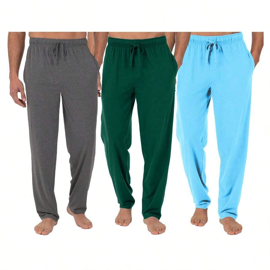 3-Pack Men's Classic Lounge Pajama Pants (S-3XL) - Than - Thợ săn - Xanh lam - Xem 1
