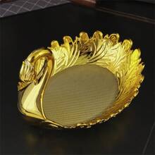 1 pieza Bandeja decorativa ovalada de acrílico con diseño de cisne al estilo europeo, platillo de servicio con temática animal perfecto para almacenar aperitivos, dulces y joyas, apto para todas las estaciones, fiestas, celebraciones y bodas