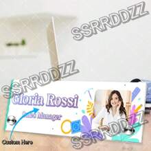 Customized Office Desk Name Plate | Clear Acrylic Desk Sign With Stand | Elegant Personalized Gift With Name And Title Gifts Birthday Graduation - Multicolor - View 10