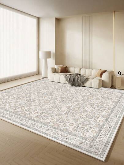 1 Piece Vintage Floral Fragments Large-Sized Living Room Rug, Bohemian Style, Plush Material, Soft And Comfortable To Touch, Easy To Care, Waterproof And Stain-Resistant, Non-Slip Backing, Machine Washable, Area Rug, Suitable For Hall, Bedroom Rug, Bedroom Rug, Kitchen, Dining Room, Office, Room Decoration And Doormat.