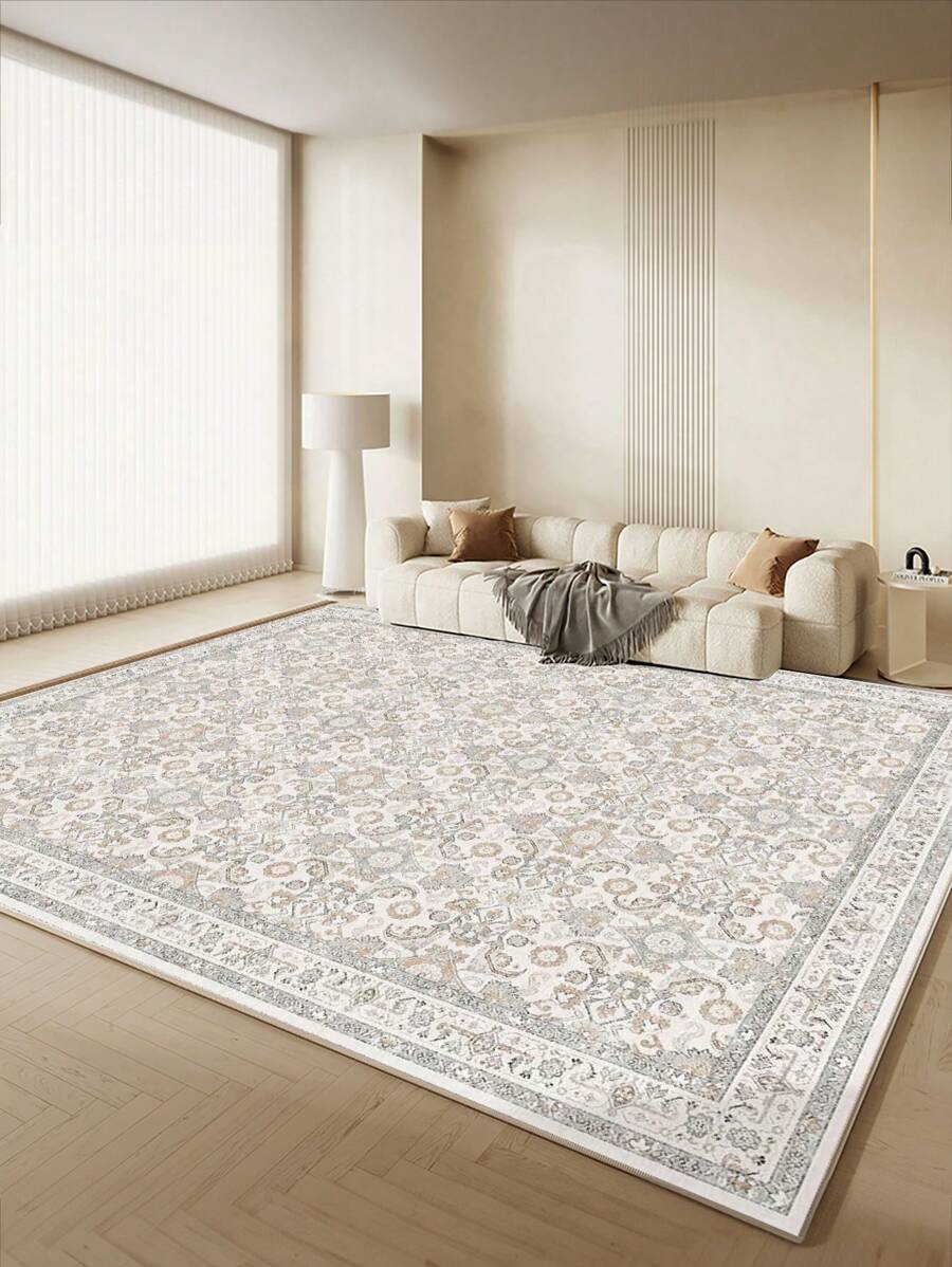 1 块复古花卉碎片大号客厅地毯，波西米亚风格，毛绒材质，触感柔软舒适，易于护理，防水防污，防滑背衬，可机洗，地毯，适用于大厅、卧室地毯、卧室地毯、厨房、餐厅、办公室、房间装饰和门垫。