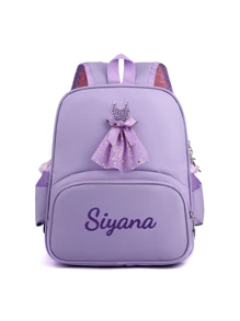 1 pieza Mochila multifuncional de gran capacidad con bordado personalizado, falda estilo vestido lindo, adecuada para niñas, estudiantes de primaria y secundaria, para baile latino, viajes al aire libre, fiestas, uso diario, y como regalo exclusivo de días festivos para familia y amigos