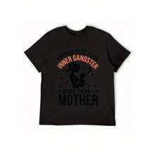 100% Cotton Mother's Day Printed T-Shirt, Stylish And Casual Round Neck Short Sleeves, Breathable Fabric, Suitable For Mother's Day