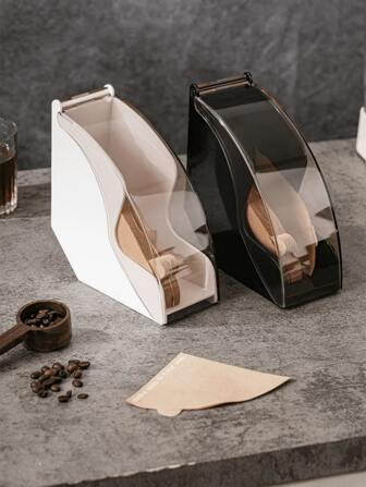 1 件亚克力滴滤纸收纳盒，防潮防尘，咖啡吧收纳盒