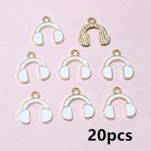 20-50pcs 15x14.5mm Enamel Cute Earphone Headphones Charms Pendant DIY Jewelry Making Accessories For Bracelet Earrings Keychains