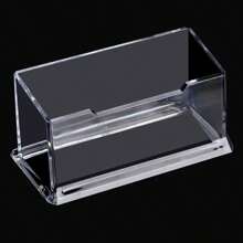 2pcs/3pcs/1pc透明PP材质名片夹，办公桌前台名片夹，座位位置透明卡片展示架支架，透明名片盒