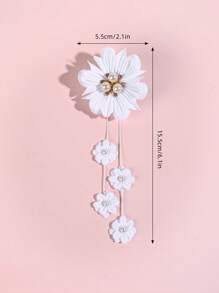 2 Stück Blumen Haarclips, weiße Haarspangen mit Blumenquasten, exquisite lässige Grosgrain Polyester Schleifenklammern, Haarspangen als Haaraccessoires für Mädchen