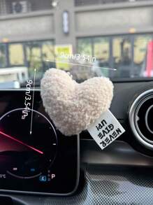 1pc Heart Shaped Center Console Car Ornament Car Interior Decoration - one-size - View 8