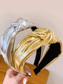 1pc Bath Towel Headband, Women's Knotted Thick & Fluffy Headband, Fashion & Cute Hair Accessory, Suitable For Bathroom, Birthday, Travel, And Outfit Matching