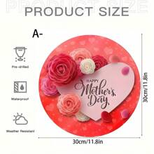1 Señal de madera con diseño de corazón "Feliz Día de la Madre", patrón floral rojo, decoración rústica de pared para el hogar y el jardín, ideal para el Día de la Madre, cumpleaños y aniversarios, sin necesidad de electricidad