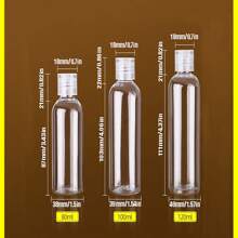 2 Pieces Of 15/20/30/50/80/100/120/150/200/250ml Transparent Plastic Flip Cover Empty Bottles, Liquid Bottles, Cosmetic Sorting Bottles, Travel Bottles Home Bathroom Decor Fall Decor Back To School - Clear - View 17