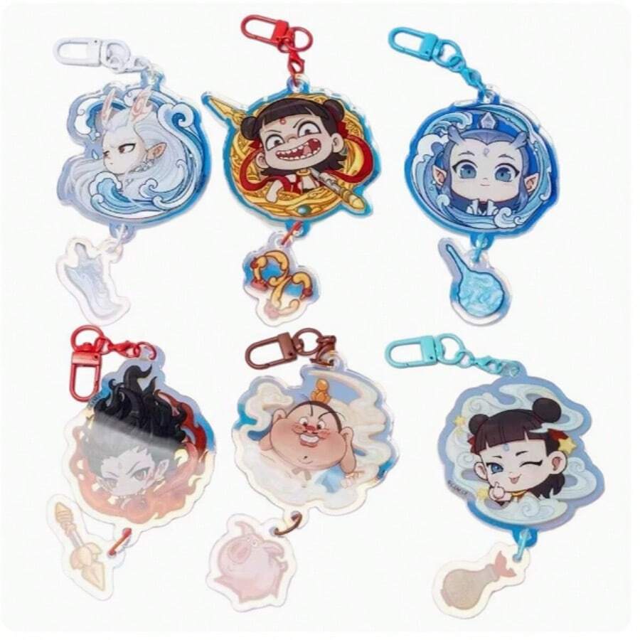 1pc Black Monkey King Keychain, Acrylic Phone Lanyard & Charm, Decorative Badge, High Quality Gift For Friends (Random Style)