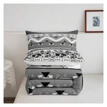 HUIQIN Rustic Comforter Set Queen Size,Western Horse Cowhide Southwest Stes Bedding Set For Women Adult,Rustic Farmhouse Wooden   Luxury Bed Duvet Insert, 2 Pillowcases Multi 12 - Multicolor - View 4