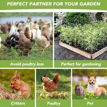 1pc Chicken Wire Fencing Mesh, Metal Floral Chicken Wire Fence For Crafts Poultry Garden, Hexagonal Galvanized Netting For Chicken Coop Barrier Rabbit Cage