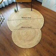 1 pièce Tapis de sol rond en polyester tissé à la main, lavable, convient pour la cuisine, la maison, les mariages, les fêtes et la décoration de la ferme