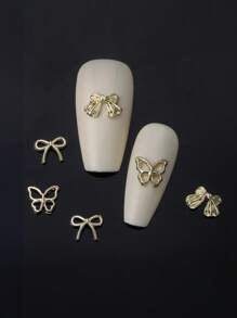 Lente Zomer Gouden Strik Nagelbedels 1 Doos (30st) 3D Legering Stropdas Nagelkunst Decoraties DIY Exquise Geschenkdoos Voor Meisjes Nageljuwelen Nagelbenodigdheden Voor Accessoires Versieren Nagels Schoenen Kleding Tassen Ambachten Decoratie