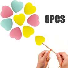 6-16pcs Silicone Heart-Shaped Knitting Needle Protectors, Knitting Accessories And Supplies For Beginners, DIY Crafts, Knitting And Crochet Tools, Needle Tip Covers In Lavender Purple, White, Grass Green, Cream, Rose Pink, Turquoise Blue - Multicolor - View 19