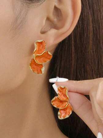 Eleganta blomörhängen för kvinnor, vardags- och vardagskläder