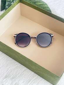 New Style Women Summer Round Metal Sunglasses - 黑色 - 查看 2