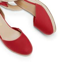 Women's Closed Toe Lace Up Espadrilles Fashion Straps Sandals  Vocation Beach Dressy Summer Platform Wedge Sandals Shoes - 紅色 - 查看 6