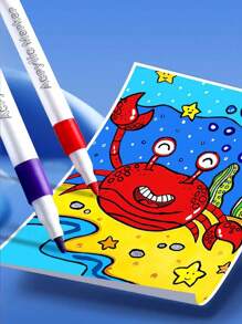 12/24/48/60 色丙烯酸颜料套装，带记号笔，水性油画颜料，适用于岩石、玻璃、复活节彩蛋、木材、织物和大多数表面上的 DIY 绘画，无味且可清洗