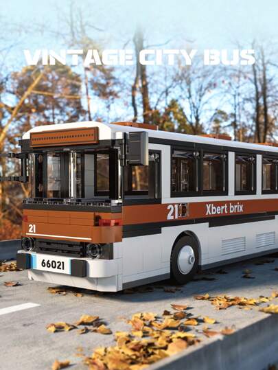 Vintage Stadtbus, Retro Doppeldeckerbus, zusammen setzbares Dekor, Schreibtischzubehör, geeignet für 14+ Jahre, Weihnachts- & Geburtstagsgeschenk