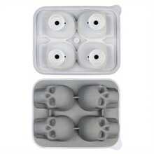 Molde de cubitos de hielo en forma de calavera 3D grande, molde de hielo redondo para whisky con tapa para bebedores de whisky, bartenders, intercambios de regalos, entusiastas del bar en el hogar y regalos festivos