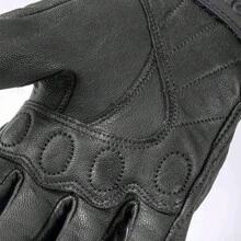 Suomy 复古山羊皮摩托车手套 夏季男士棕色复古皮革摩托车越野手套 女士摩托车手套 - 黑色 - 查看 8