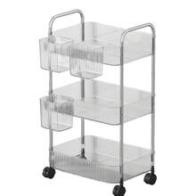 1pc 2/3/4 Tier Multifunctional Rolling Service Cart With Removable Hanging Baskets | Detachable Mobile Kitchen & Beauty Organizer For Home, Salon, Office | Heavy-Duty Storage Solution , Holiday /Back To School Gift