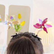 5pcs,Colorful Little Windmill Hairpin Party Headwear.