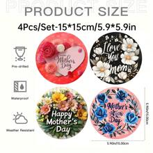 1 Señal de madera con diseño de corazón "Feliz Día de la Madre", patrón floral rojo, decoración rústica de pared para el hogar y el jardín, ideal para el Día de la Madre, cumpleaños y aniversarios, sin necesidad de electricidad