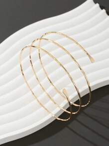 1 pieza Pulsera minimalista de metal multicapa y lineal para mujeres