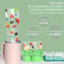 1pc Silicone Ice Tray Mold For Cups - 4-Slot Design, Perfect For 40oz & 30oz Tumblers, Durable And Easy To Clean, Ideal For Refreshing Drinks,Cool Summer, Ice Hockey, Home Furnishings, Kitchen Accessories, Father's Day Gifts, Mother's Day Gifts, Christmas Gifts - Multicolor - View 5