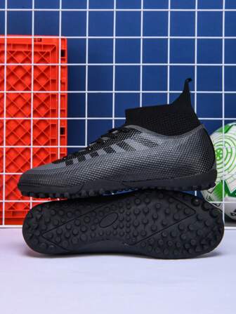 1 双男/女足球鞋高帮户外运动鞋适合团队比赛，大码防滑耐磨 TF 鞋钉适用于人造草皮、沙地、天然草皮、室内场地，轻质高性能防滑设计专业足球鞋